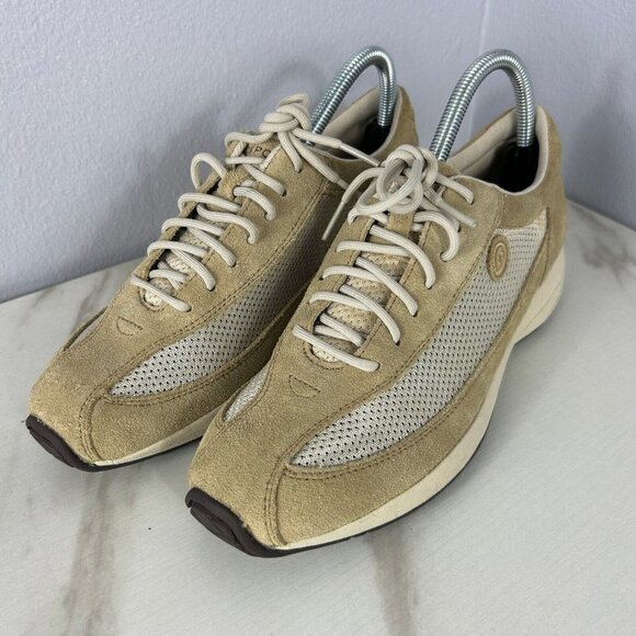Rockport Shoes - Rockport Beige Suede Leather and Mesh Upper Womens Sneakers APW7099RM Size 8